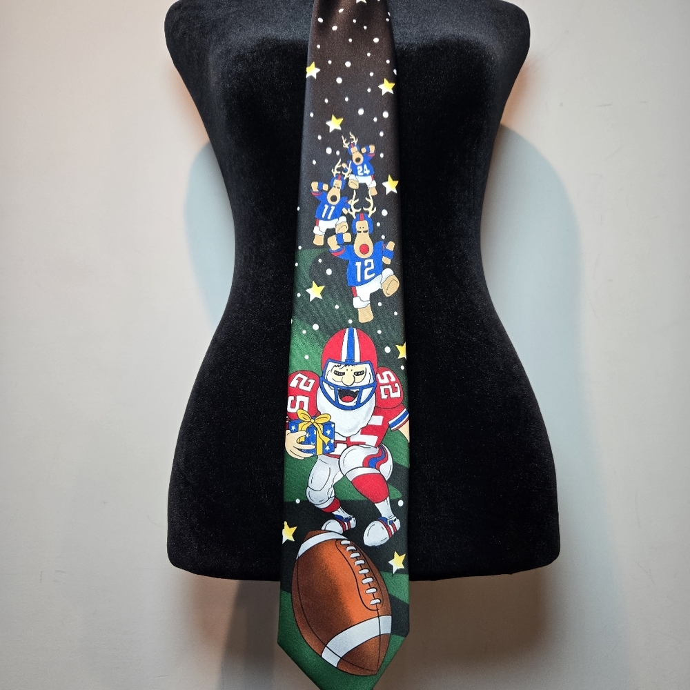 Christmas Tie Noel Holiday Collection Football Reindeer
